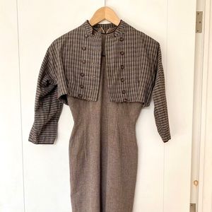 Vintage 2pc wiggle dress w/cropped bolero jacket